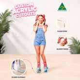 Custom Acrylic Cutout Standee 30cm - Full Colour Print - Laser Cut to Shape