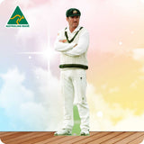 Person in cricket attire with 'Australian Made' logo in the corner