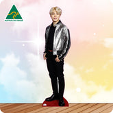 BTS Jimin 073 Celebrity Cutout In silver jacket and black pants on a red carpet