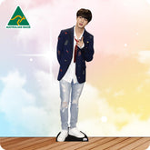 BTS Jin 075 Celebrity Cutout In Blue snake jacket with blue jeans
