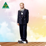 Person wearing a formal suit with a colorful gradient background and 'Australian Made' logo.