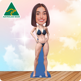 Female Body Builder with Custom Cartoon Head Cutout