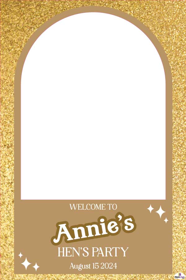 Gold Glitter Effect Selfie Frame Small - 90cm x 60cm