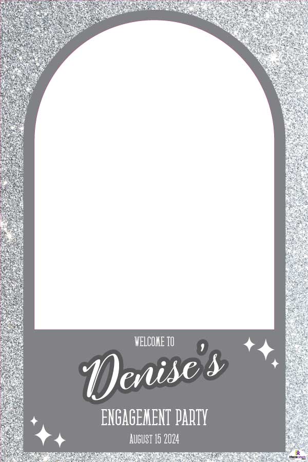 Silver Glitter Effect Welcome Board & Selfie Frame Bundle