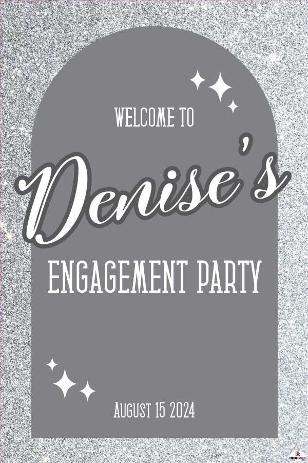 Silver Glitter Effect Welcome Board & Selfie Frame Bundle