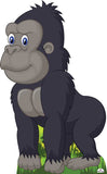 Cartoon gorilla standing on grass with a white background