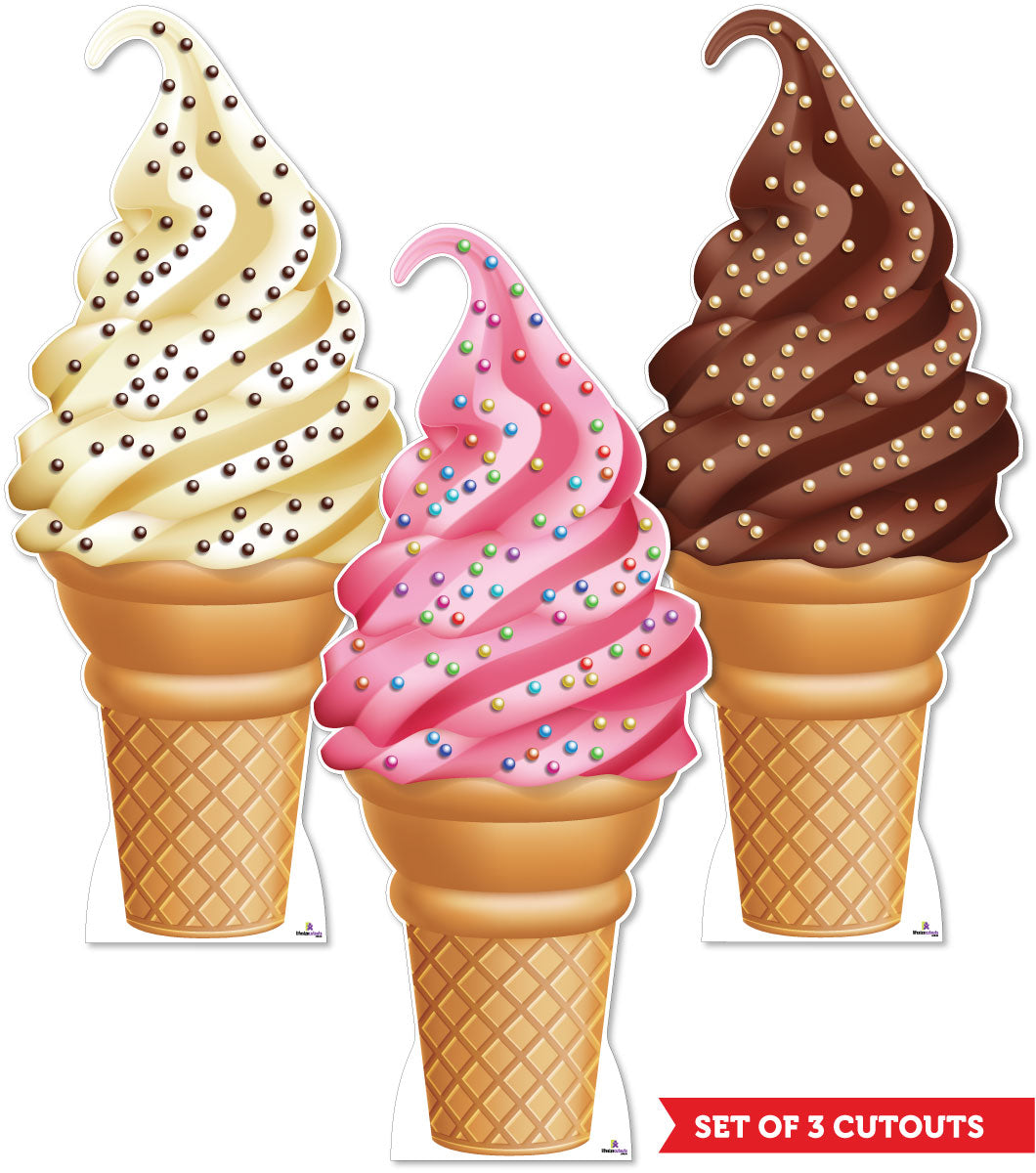Ice Cream 255 Cardboard Cutout Set of 3