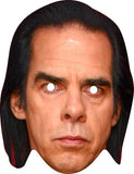 Cardboard cutout of a person with long dark hair and white eyes.