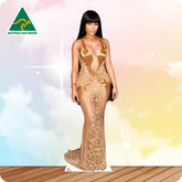 Nicki Minaj in Gold Dress 408 Celebrity Cutout