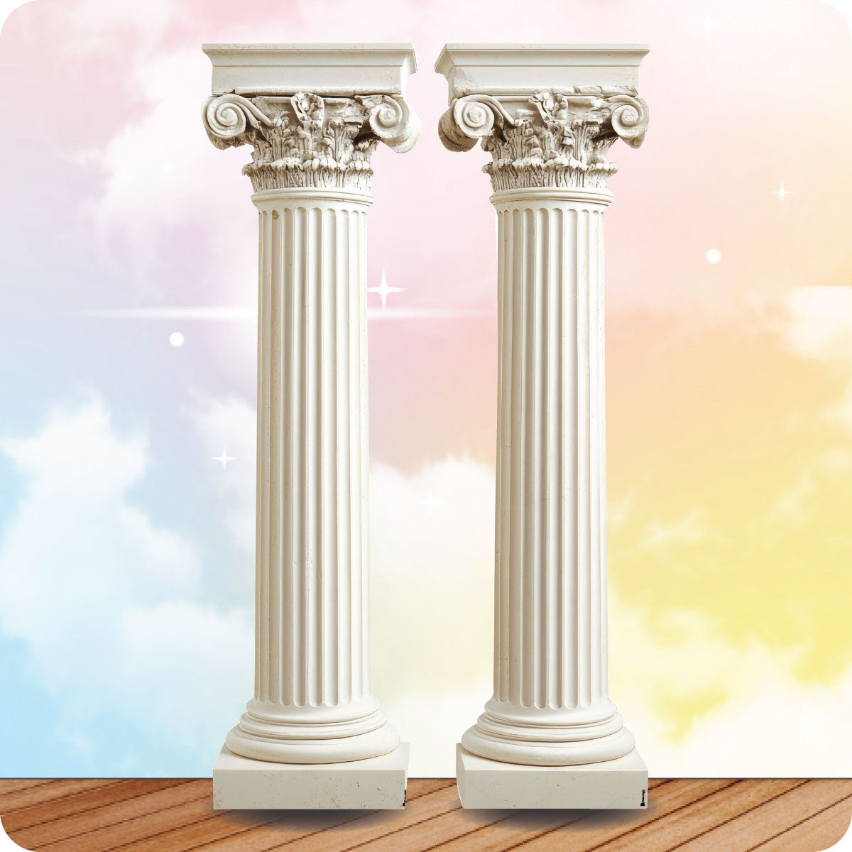 Set of Two Roman Pillars / Columns Cardboard Cutouts