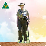 Person in a uniform with a 'Made in Australia' logo on a colorful background
