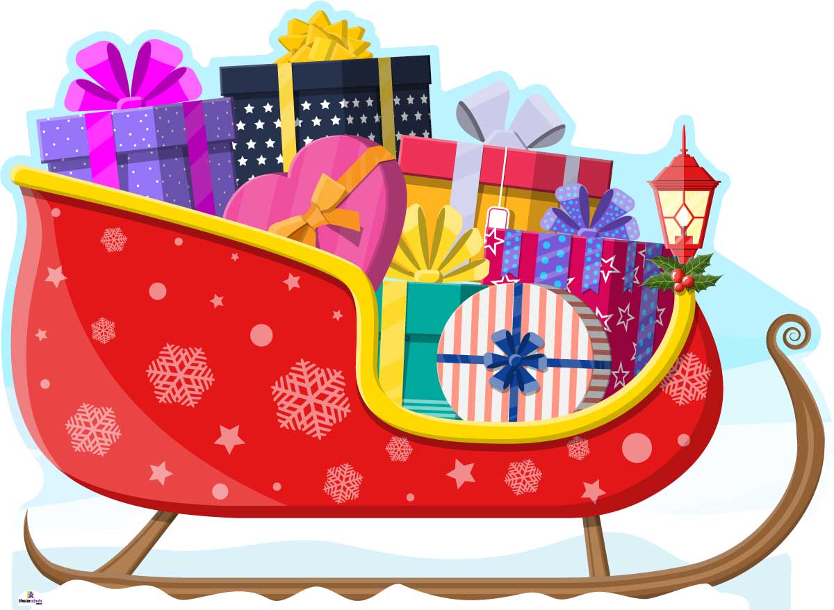 Santa Sleigh 041 Cardboard Cutout