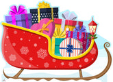 Santa Sleigh 041 Cardboard Cutout