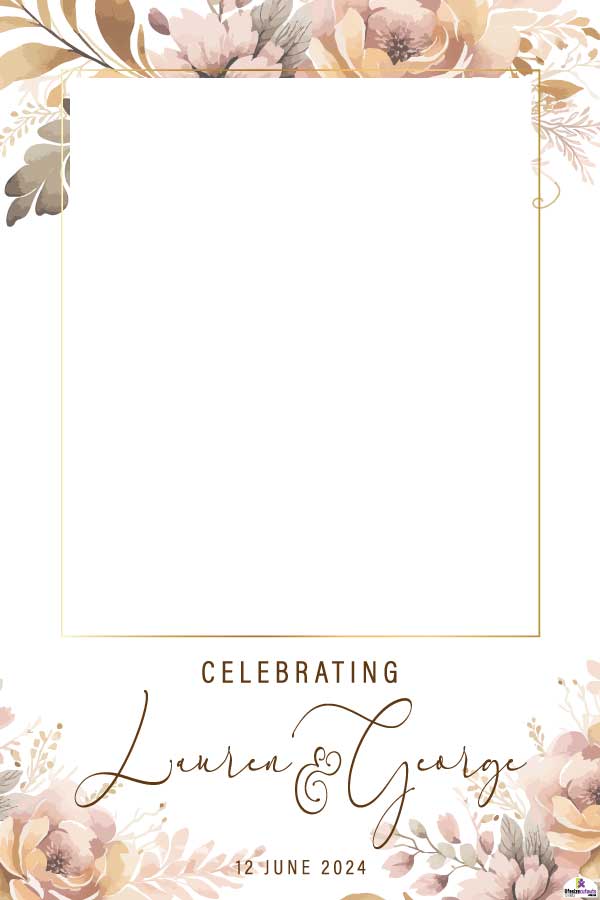 Sepia Flowers 598 Selfie Frame Small - 90cm x 60cm
