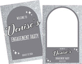 Silver Glitter Effect Welcome Board & Selfie Frame Bundle