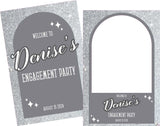 Silver Glitter Effect Welcome Board & Selfie Frame Bundle