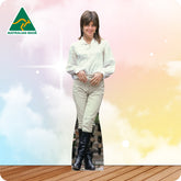 Person wearing a white shirt and beige pants with black boots on a colorful background, featuring 'Australian Made' logo.