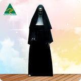 Black nun costume with 'Australian Made' logo on a colorful background