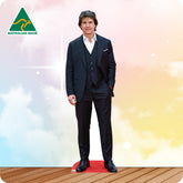 Man in a suit standing on a red carpet with 'Australian Made' logo in the corner.