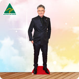 Life-size cardboard cutout of a man in a suit with 'Australian Made' logo in the corner.