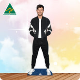 Louis Tomlinson 512 Celebrity Cutout In Black and white tracksuit outfit