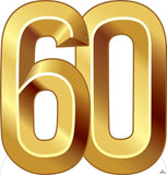 Number 60 Gold Cardboard Cutout