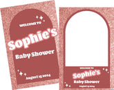 Rose Gold Glitter Effect Welcome Board & Selfie Frame Bundle