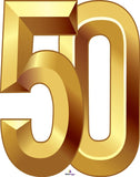 Number 50 Gold Cardboard Cutout