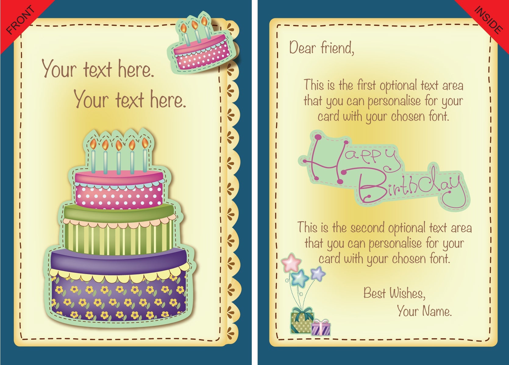 Giant Greeting Card Birthday 008 - 90cm x 60cm