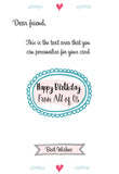Giant Greeting Card Birthday 004 - 90cm x 60cm
