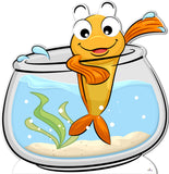 Fish in Bowl 812 Cardboard Cutout - Choose from 2 sizes