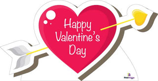 "Happy Valentine's Day" Heart Cutout