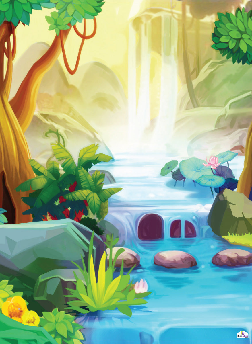 Jungle Stream 331 Backdrop Banner - 2m H x 1.3m W