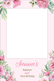 Pink Flowers 305 - Selfie Frame - 90cm x 60cm
