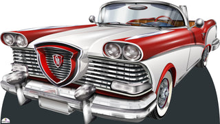 Retro Red and White Convertible 838 Cardboard Cutout