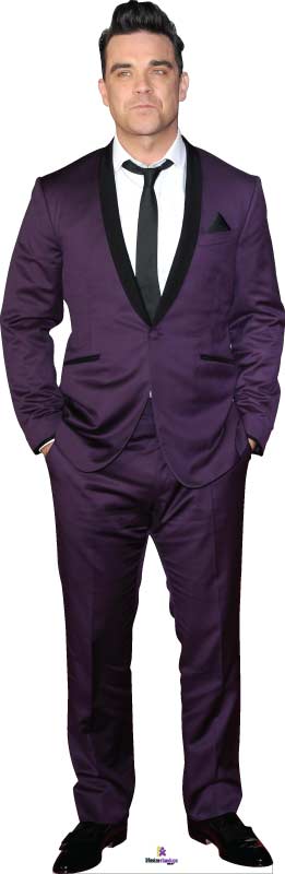 Robbie Williams in Purple Suit 499 Celebrity Cutout