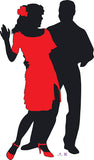 Silhouette - Dancers With Colour - Dance Party Theme Cardboard Cutout 0103