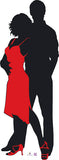 Silhouette - Dancers With Colour - Dance Party Theme Cardboard Cutout 0104