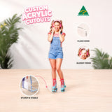 Custom Acrylic Cutout Standee 30cm - Full Colour Print - Laser Cut to Shape