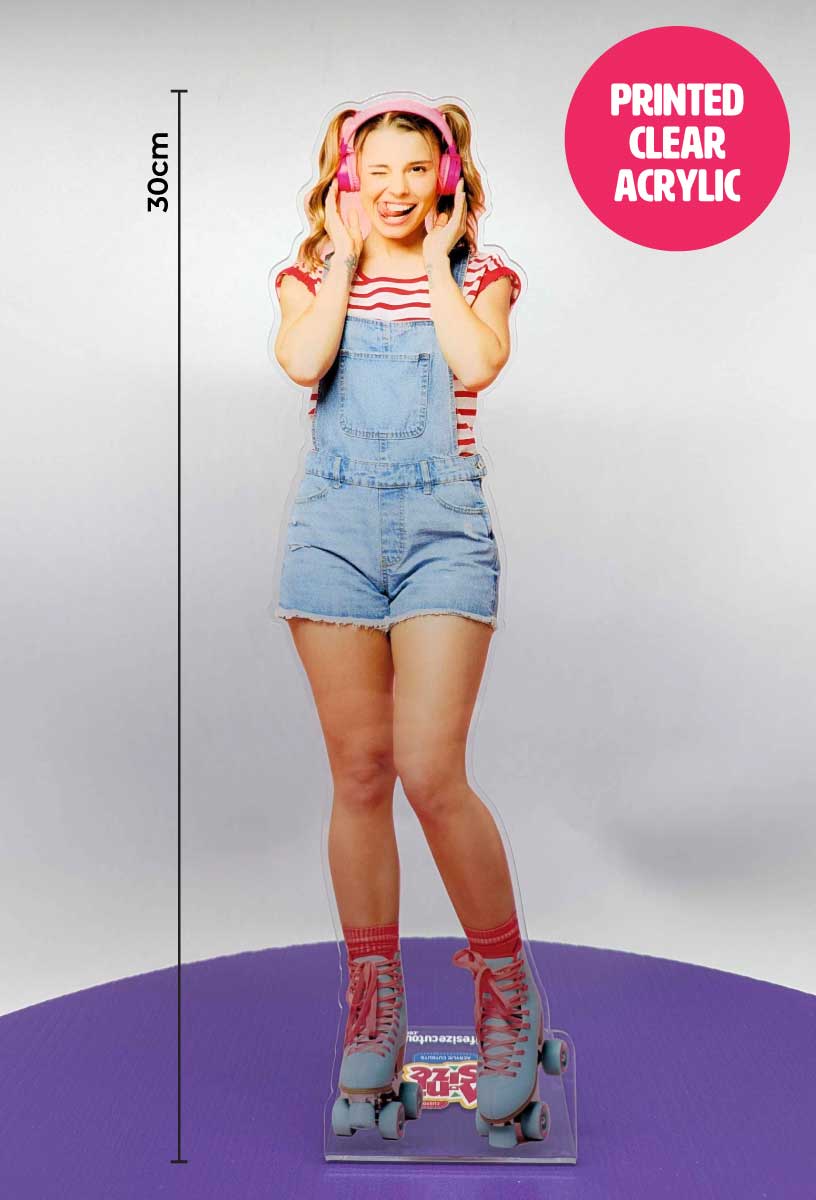 Acrylic Cutout Standee 30cm - Full Colour Print - Laser Cut to Shape