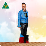 Person wearing a blue jacket on a colorful background with 'Australian Made' logo.