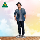 Bruno mars with a denim shirt