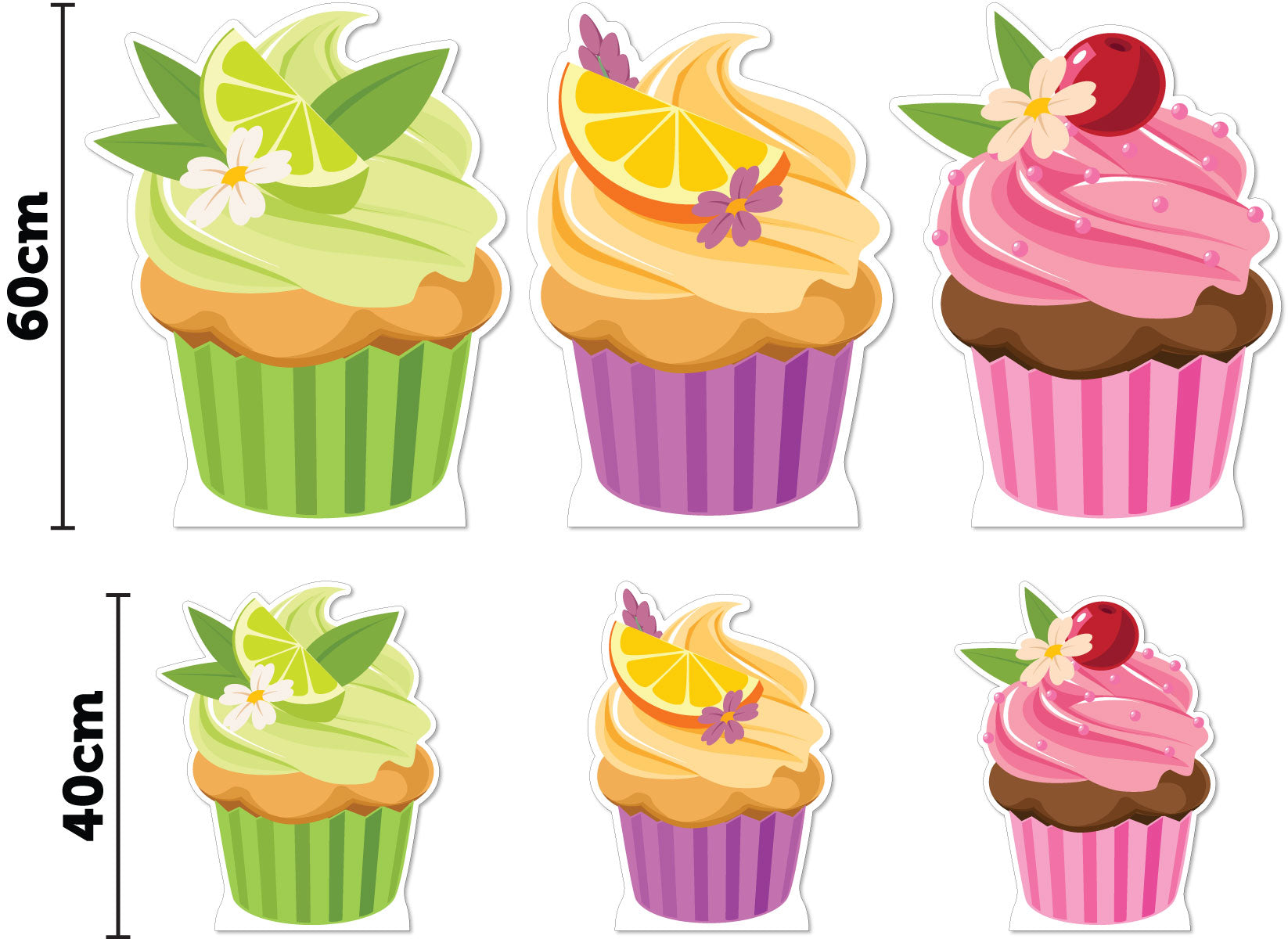 Cupcake 933 Cardboard Cutout Set of 3