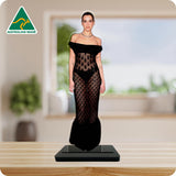Dua Lipa Black See Through Dress 7261 Acrylic Cutout