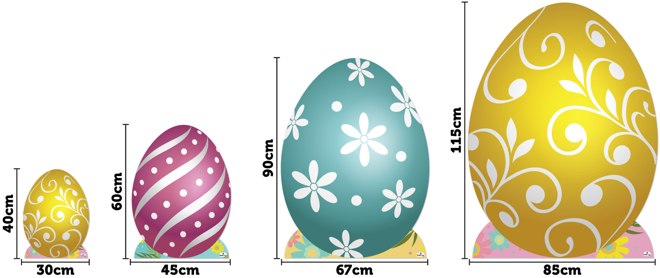 Easter Eggs 907 Cardboard Cutout Set of 3