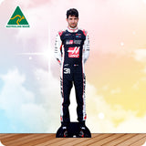 Cardboard cutout of a Formula 1 driver in racing suit with 'Australian Made' logo in the corner.