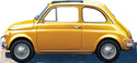 Yellow Fiat 500 Cardboard Cutout