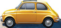 Yellow Fiat 500 Cardboard Cutout