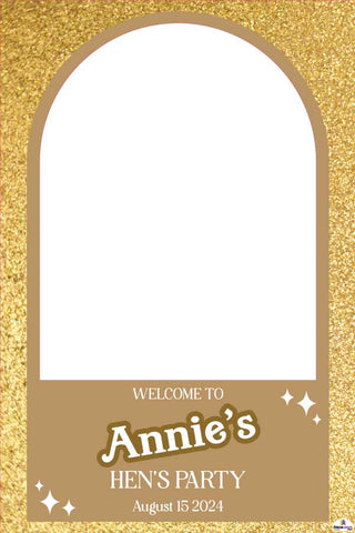Gold Glitter Welcome Board & Selfie Frame Bundle