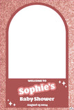 Rose Gold Glitter Effect Welcome Board & Selfie Frame Bundle